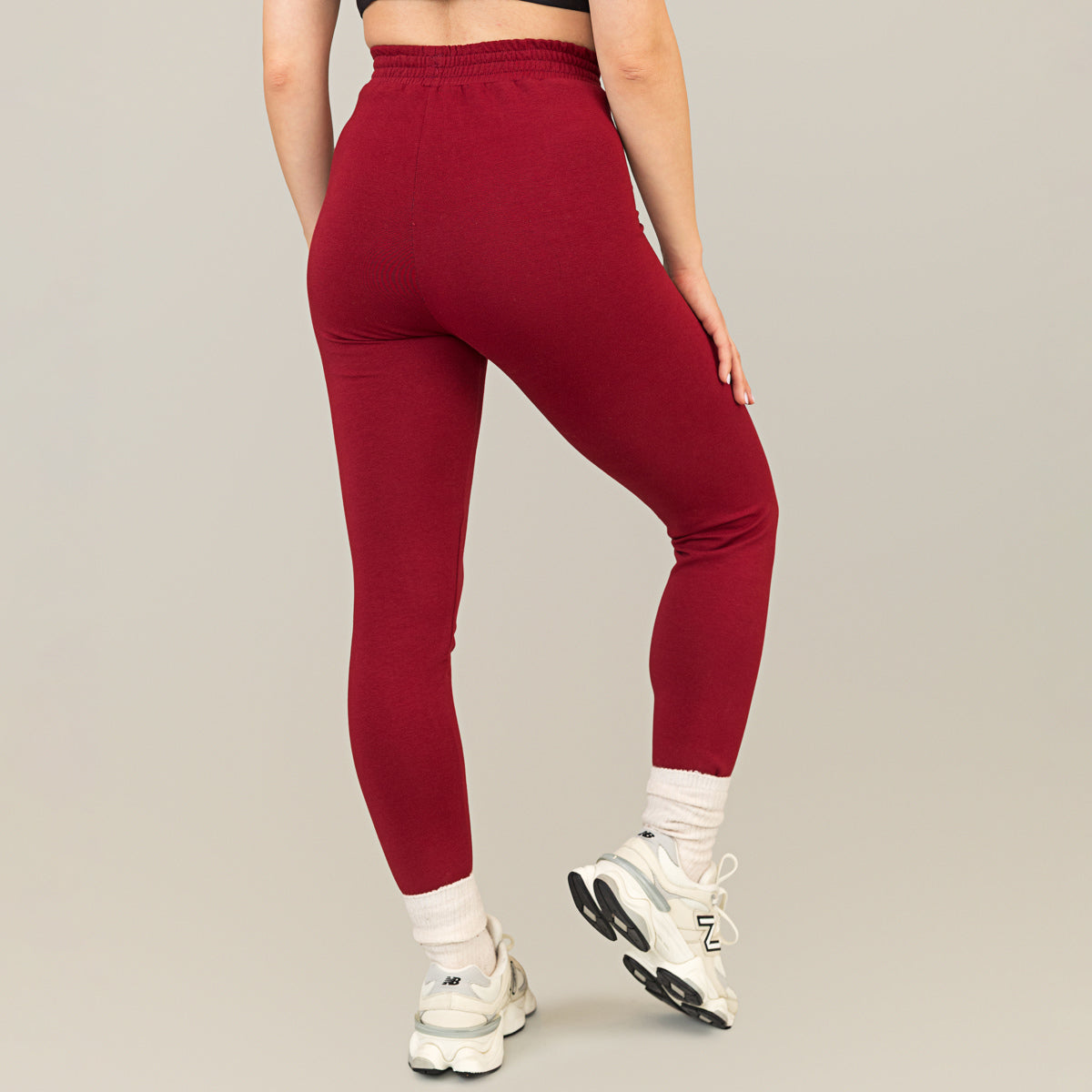 Colanti burgundy din bumbac dens
