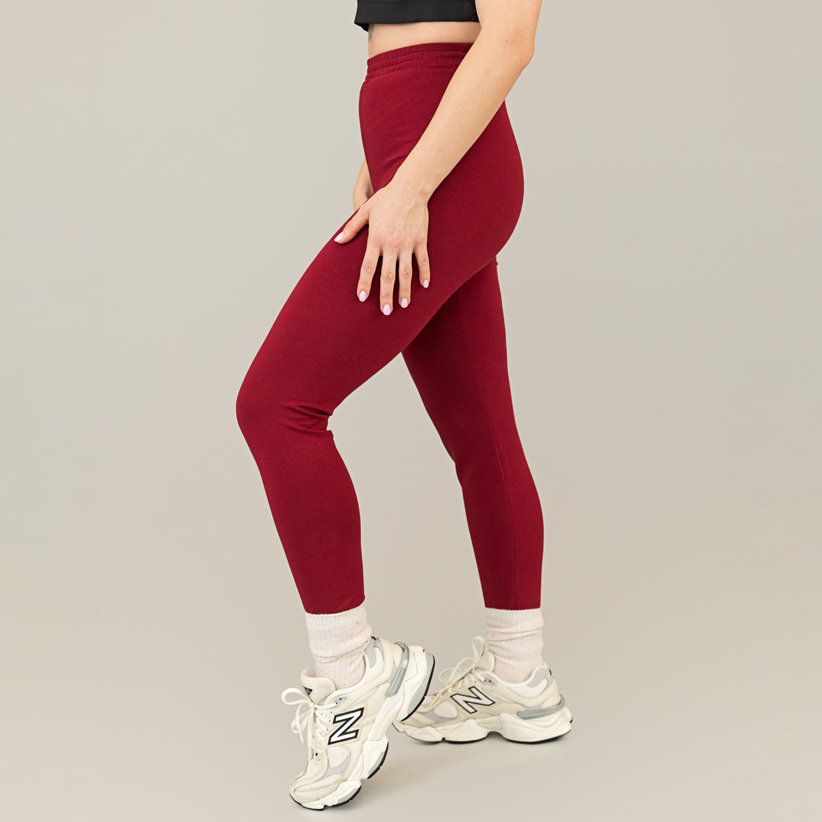 Colanti burgundy din bumbac dens