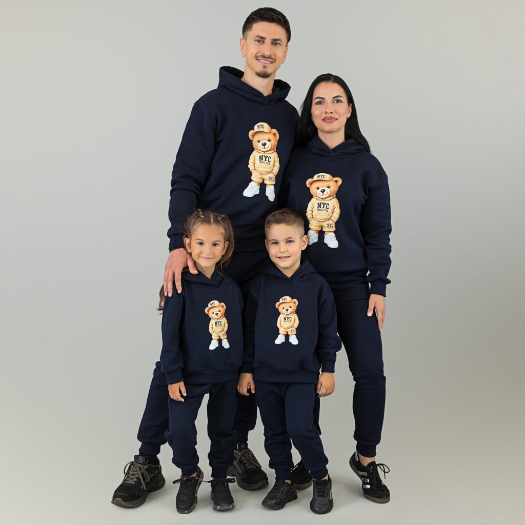 Set treninguri de familie bleumarin cu imprimeu – Leo Bear
