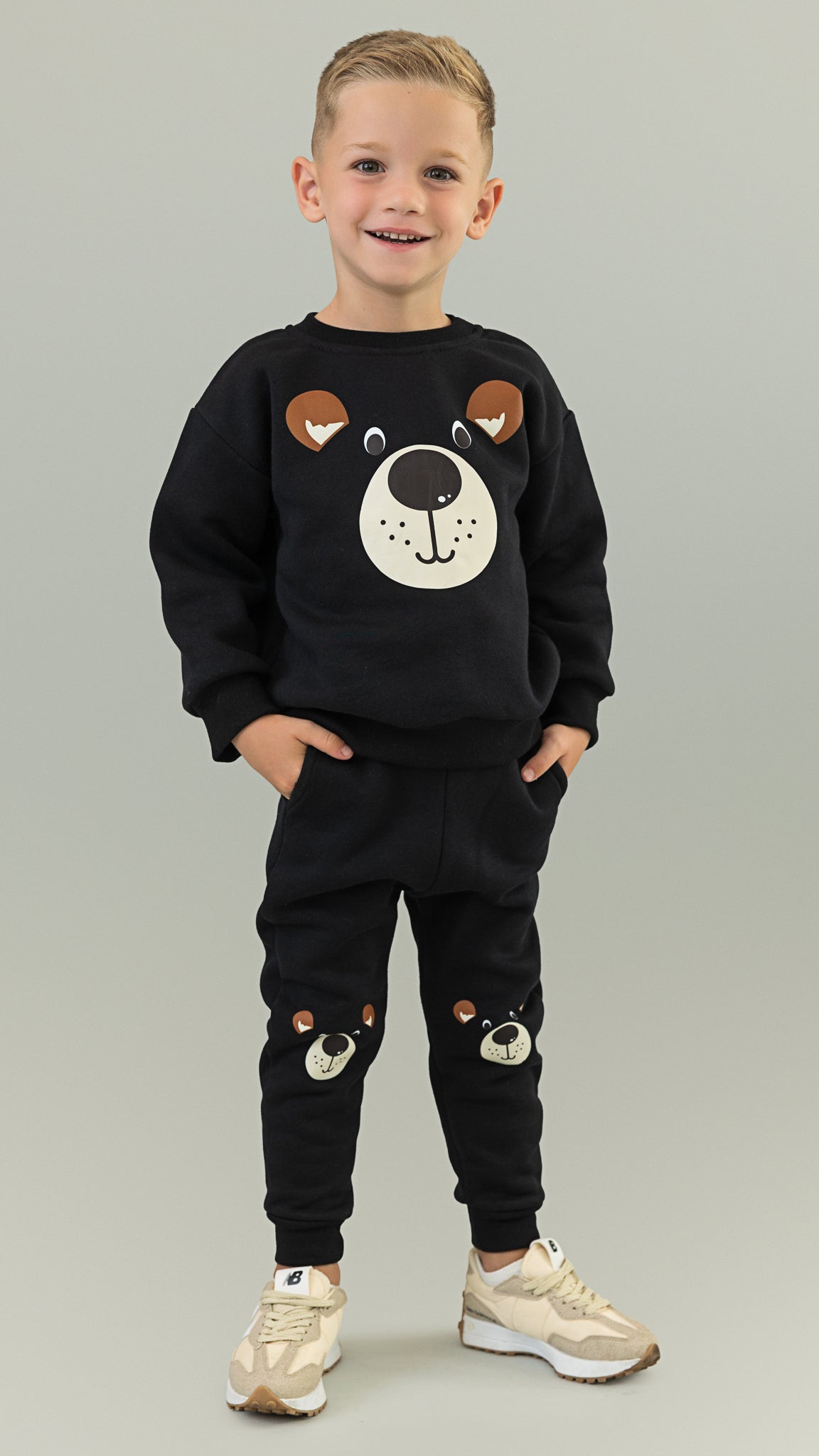 Trening baieti negru cu imprimeu - Benny Bear