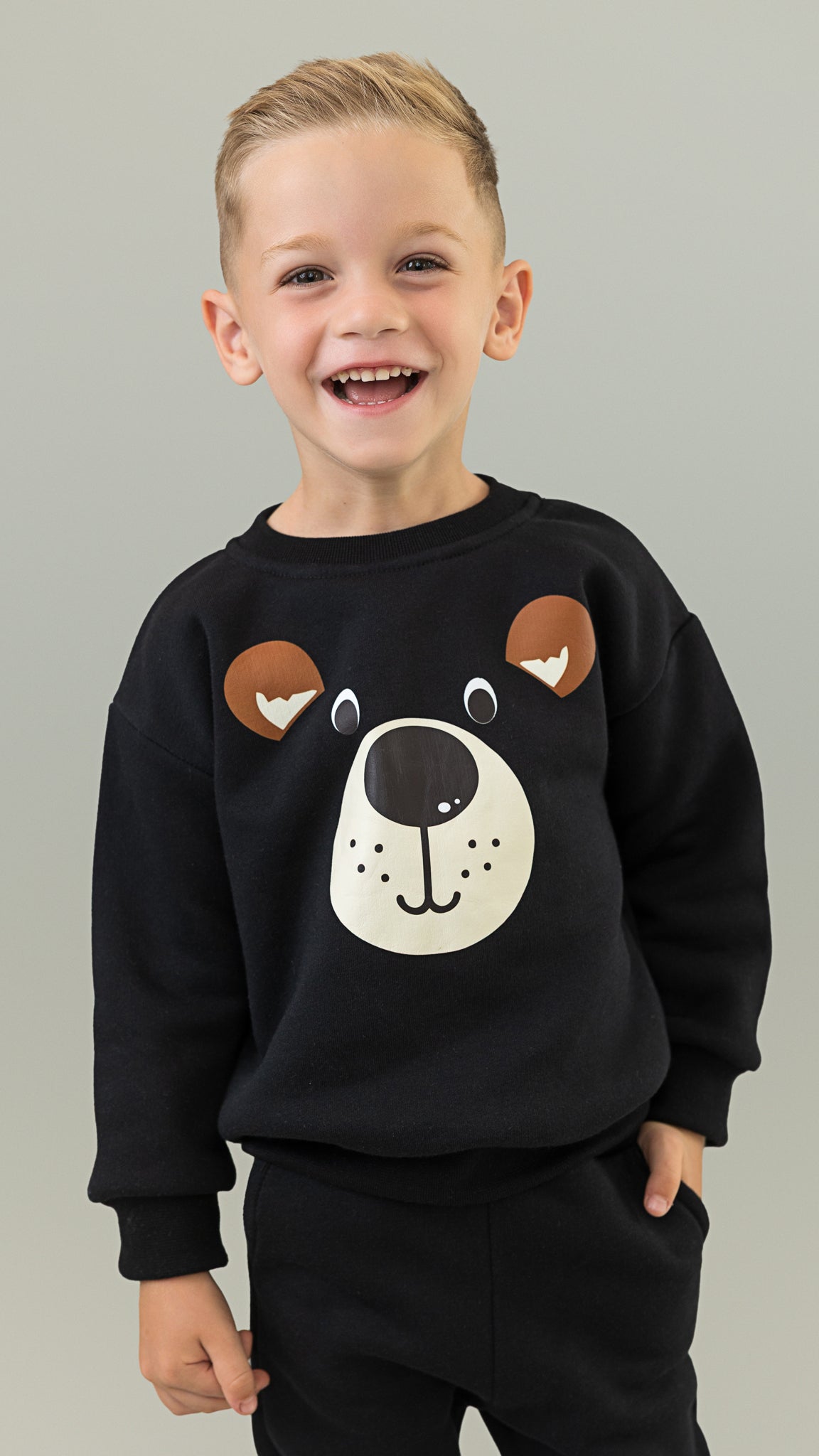 Trening baieti negru cu imprimeu - Benny Bear