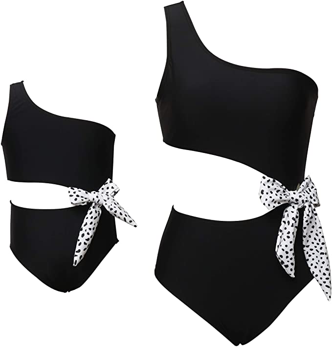 Set Costume de Baie Asortate Mama Fiica - Model Intreg cu Funda