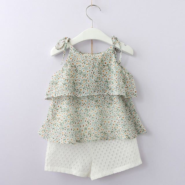 Set fete 3 piese din bumbac cu motive florale Serene