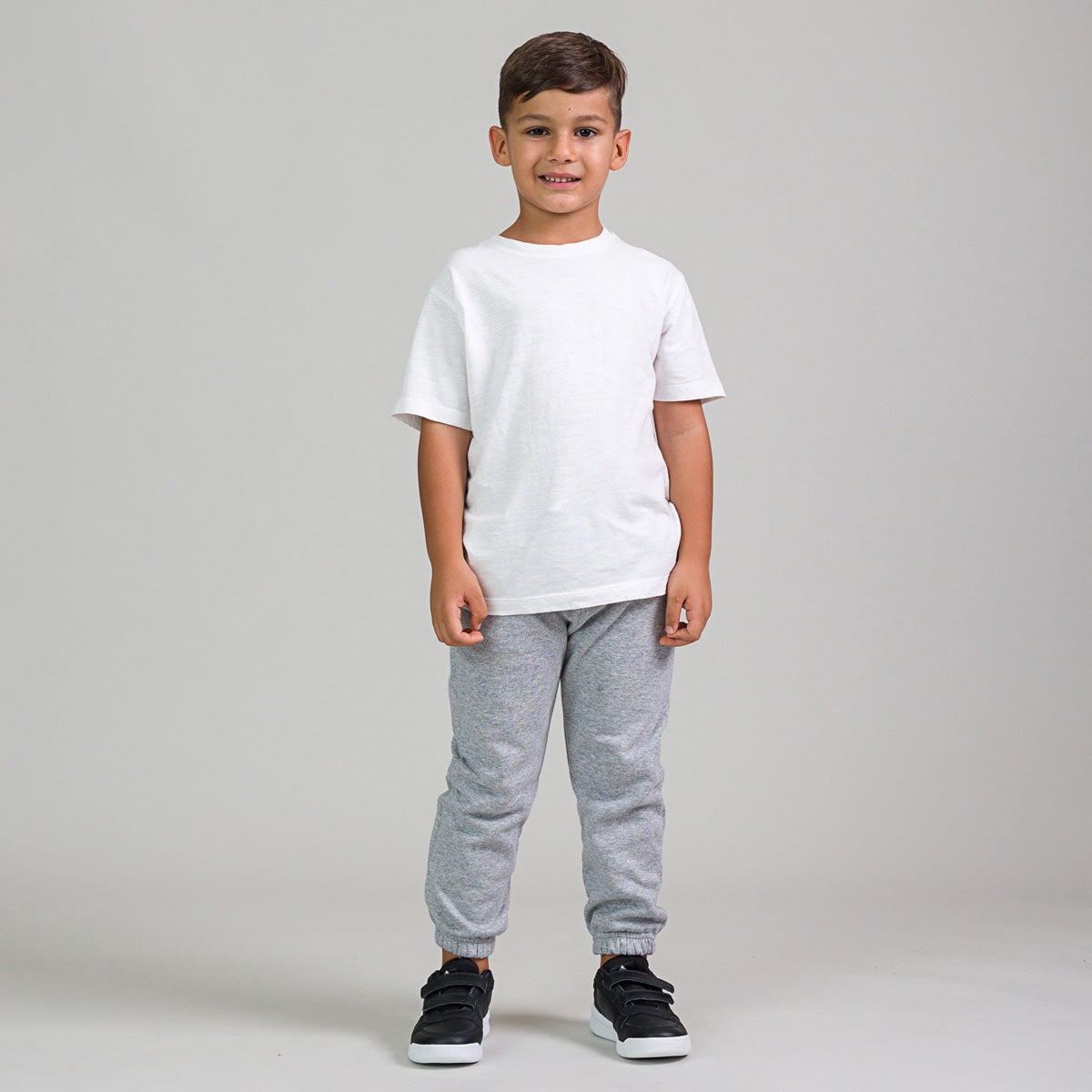 Pantaloni trening copii cu buzunare gri melange