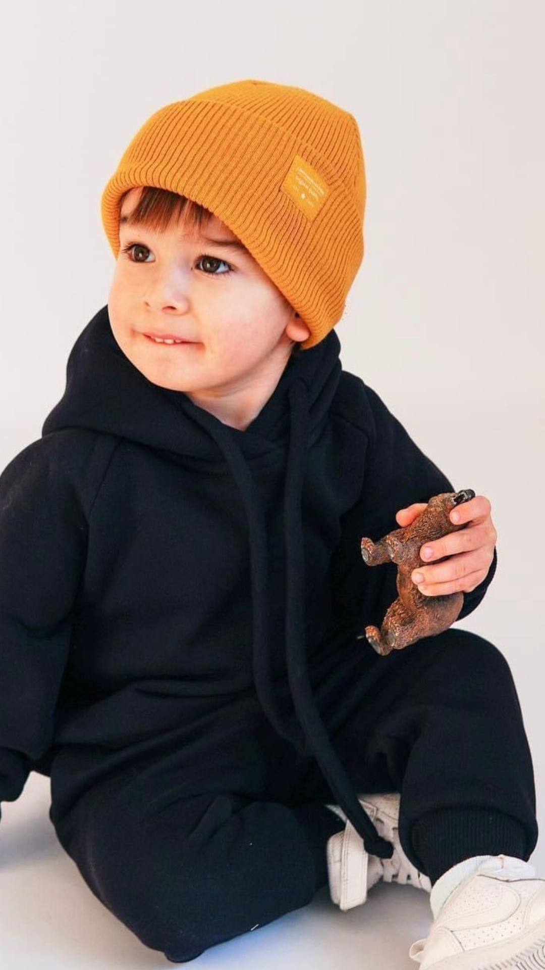 Trening baieti negru format din hanorac oversize si pantaloni jogger