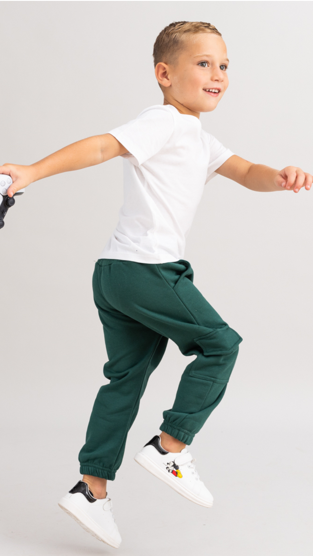 Pantaloni trening baieti cargo verde inchis - Royal Green