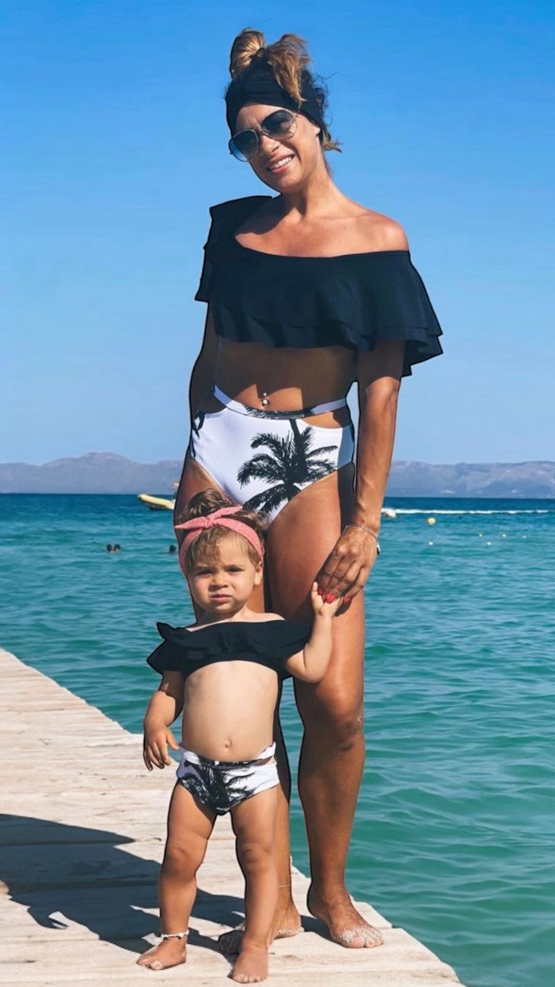 Set costume de baie de familie Palm Leaf