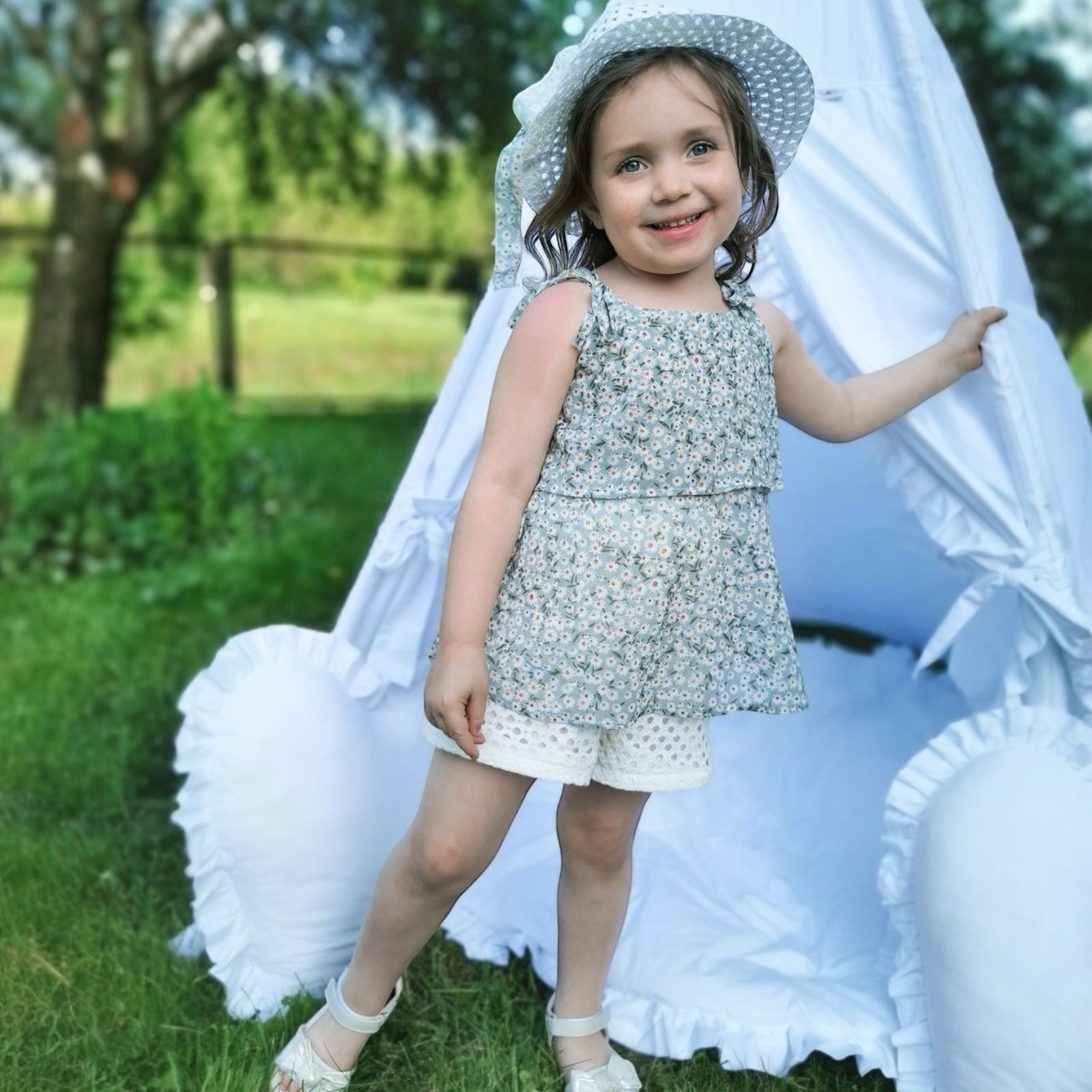 Set fete 3 piese din bumbac cu motive florale Serene