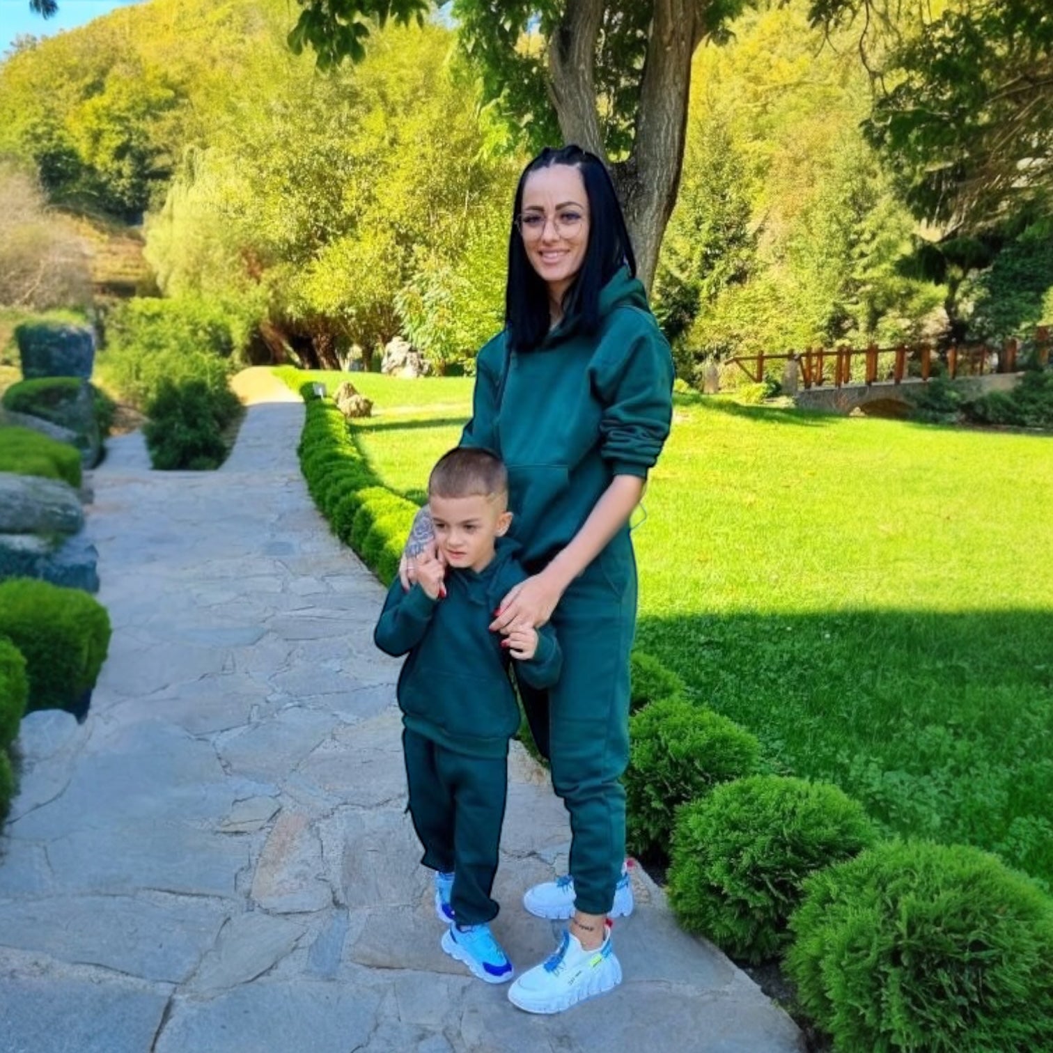 Set treninguri mama copil verde padure Joy