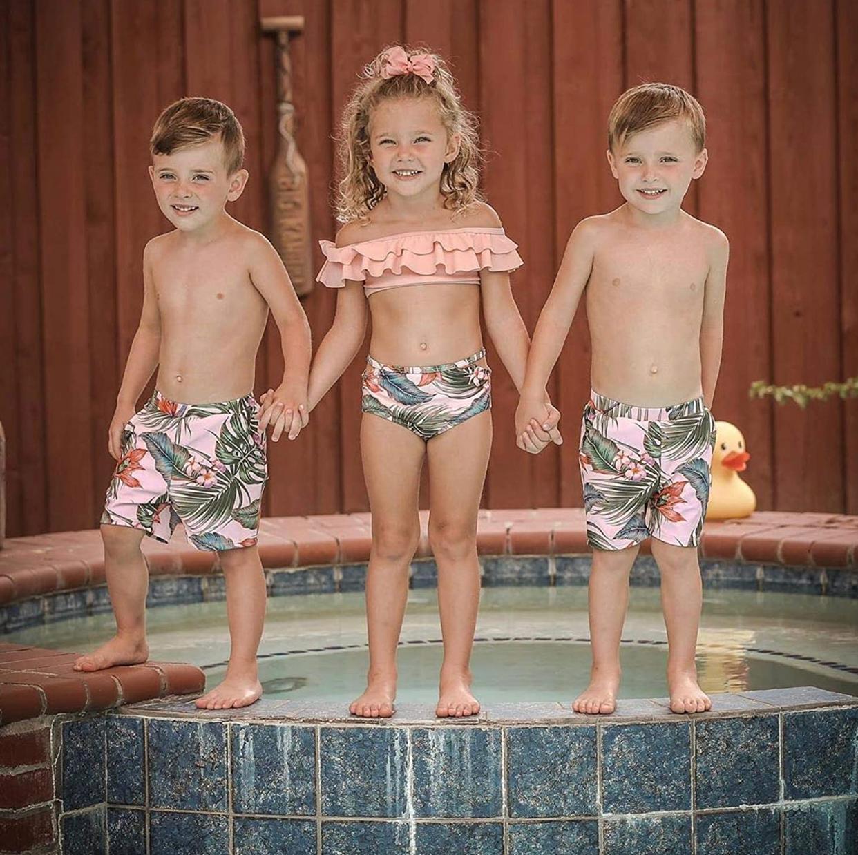 Set Costume de Baie Asortate de Familie - Summer Leaf
