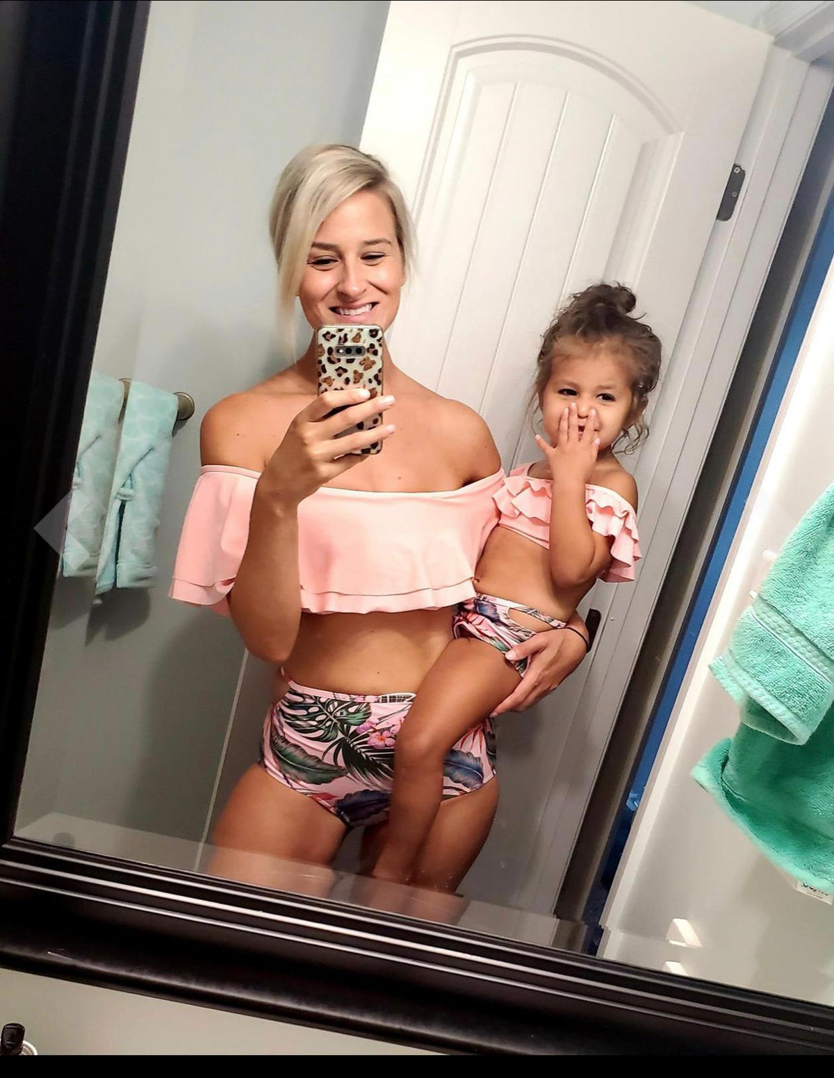 Set Costume de Baie Asortate de Familie - Summer Leaf