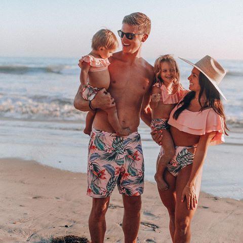 Set Costume de Baie Asortate de Familie - Summer Leaf