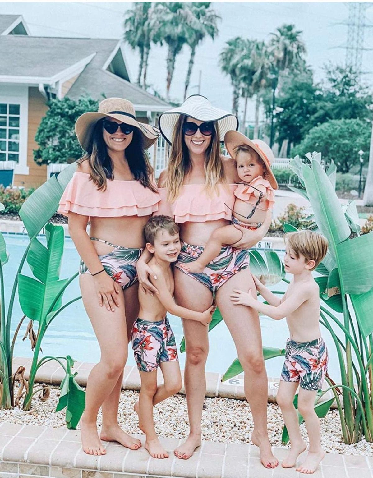 Set Costume de Baie Asortate de Familie - Summer Leaf