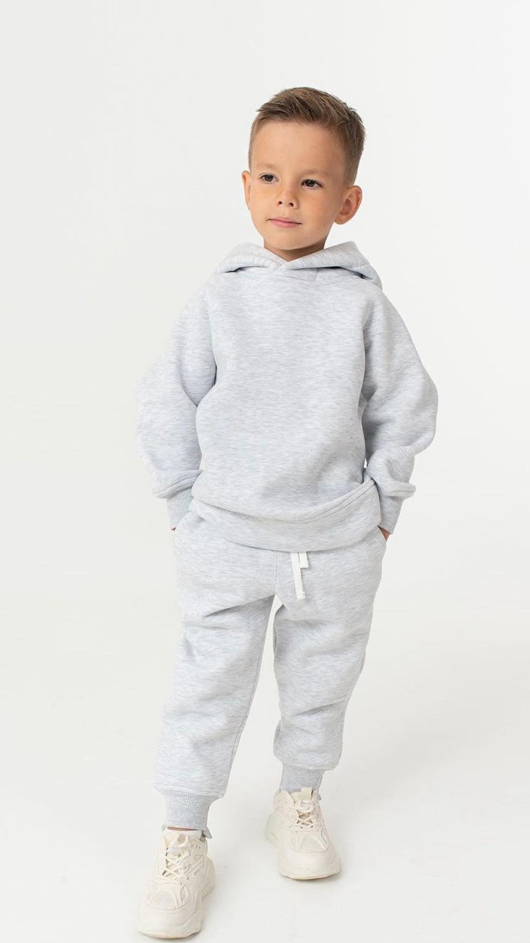 Trening copii gri melange oversize