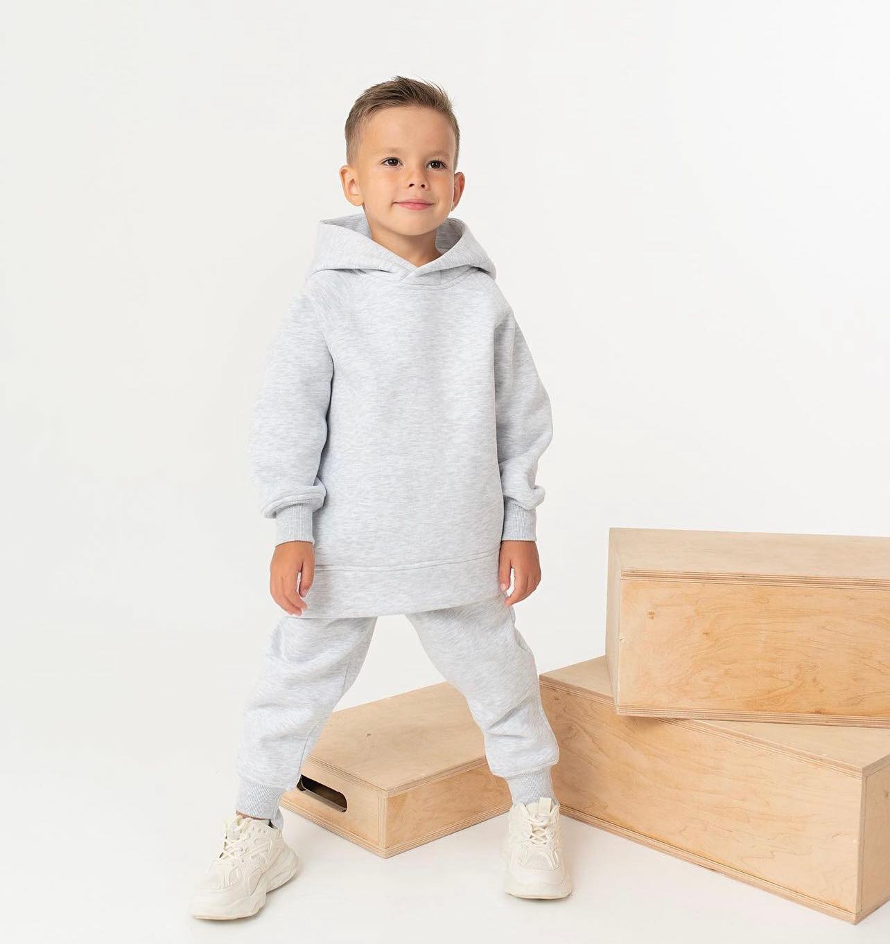 Trening copii gri melange oversize