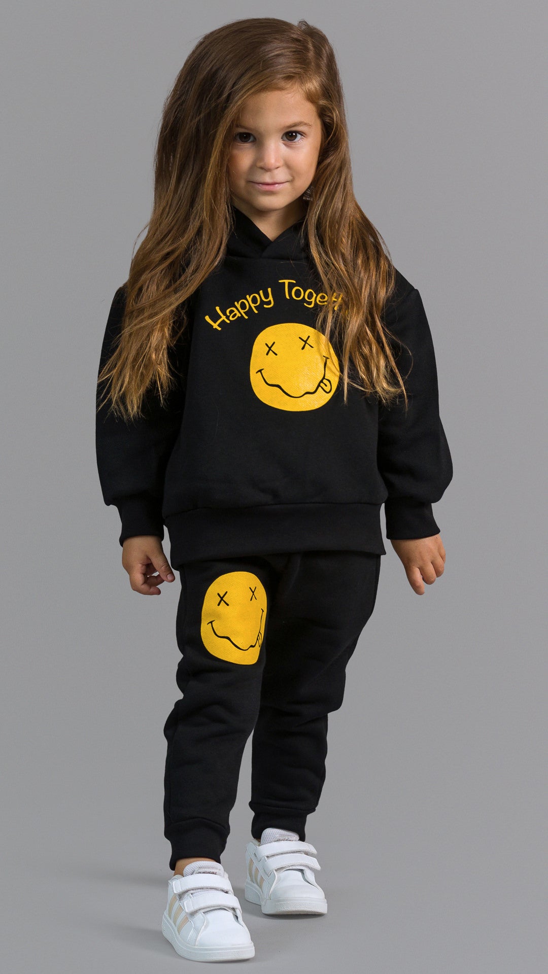Trening baieti negru cu imprimeu smiley face