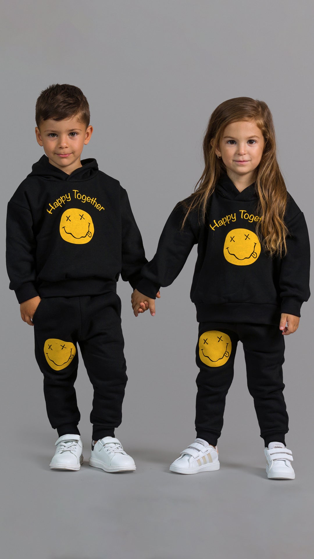 Trening baieti negru cu imprimeu smiley face