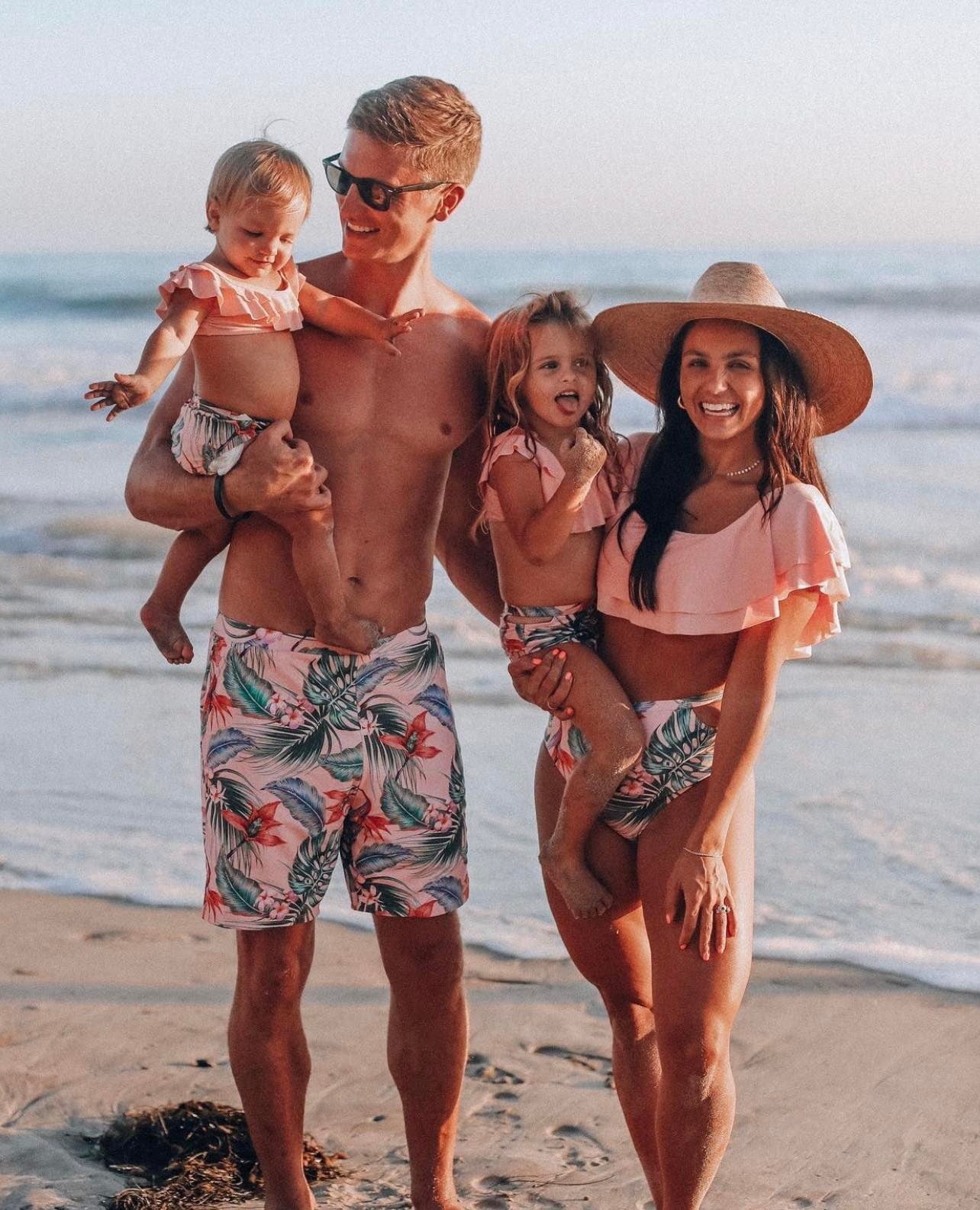 Set Costume de Baie Asortate de Familie - Summer Leaf
