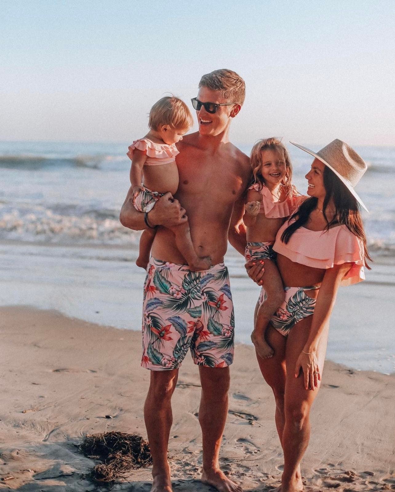 Set Costume de Baie Asortate de Familie - Summer Leaf