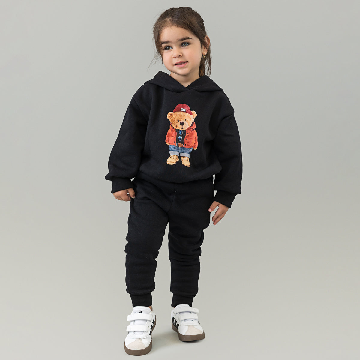 Set treninguri de familie negru cu imprimeu – Bruno Bear