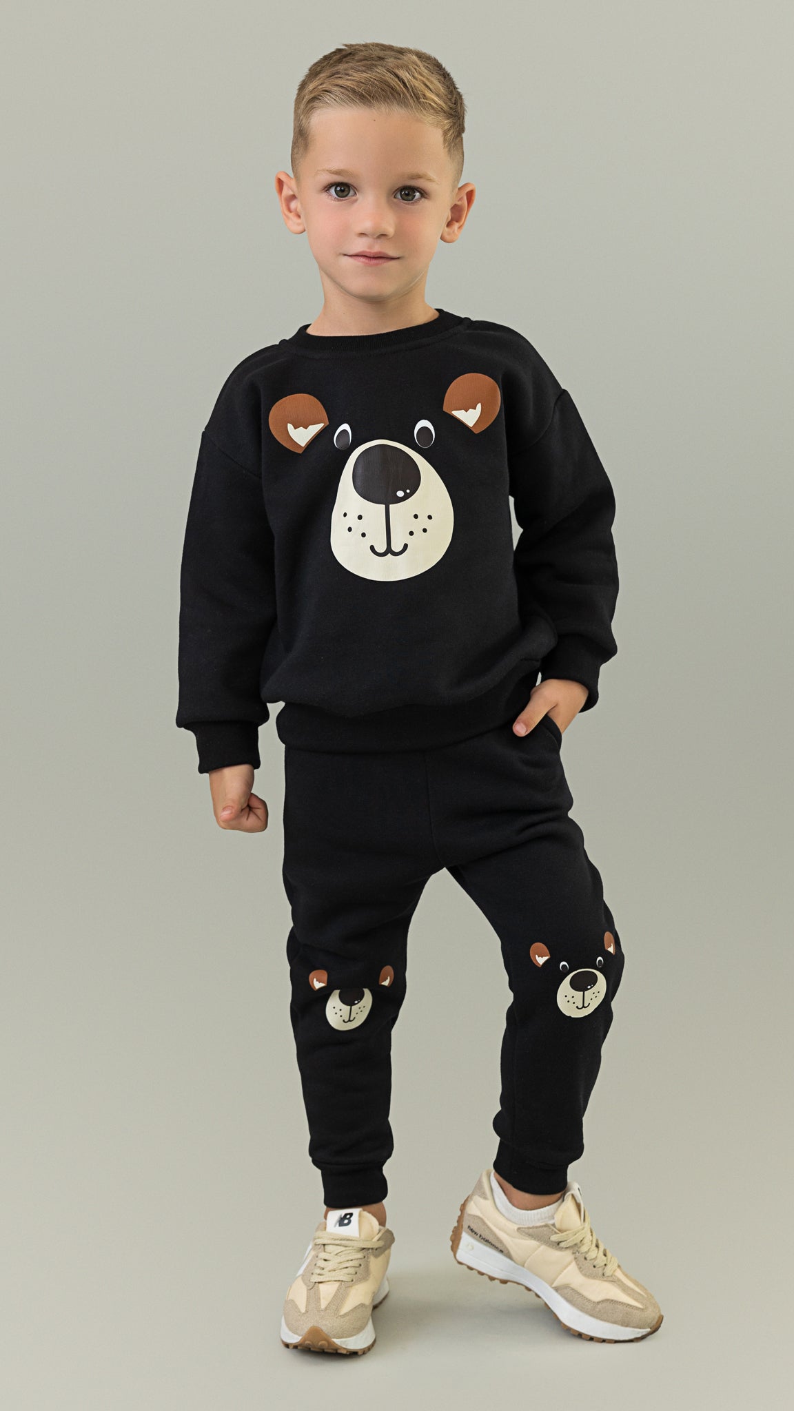 Trening baieti negru cu imprimeu - Benny Bear