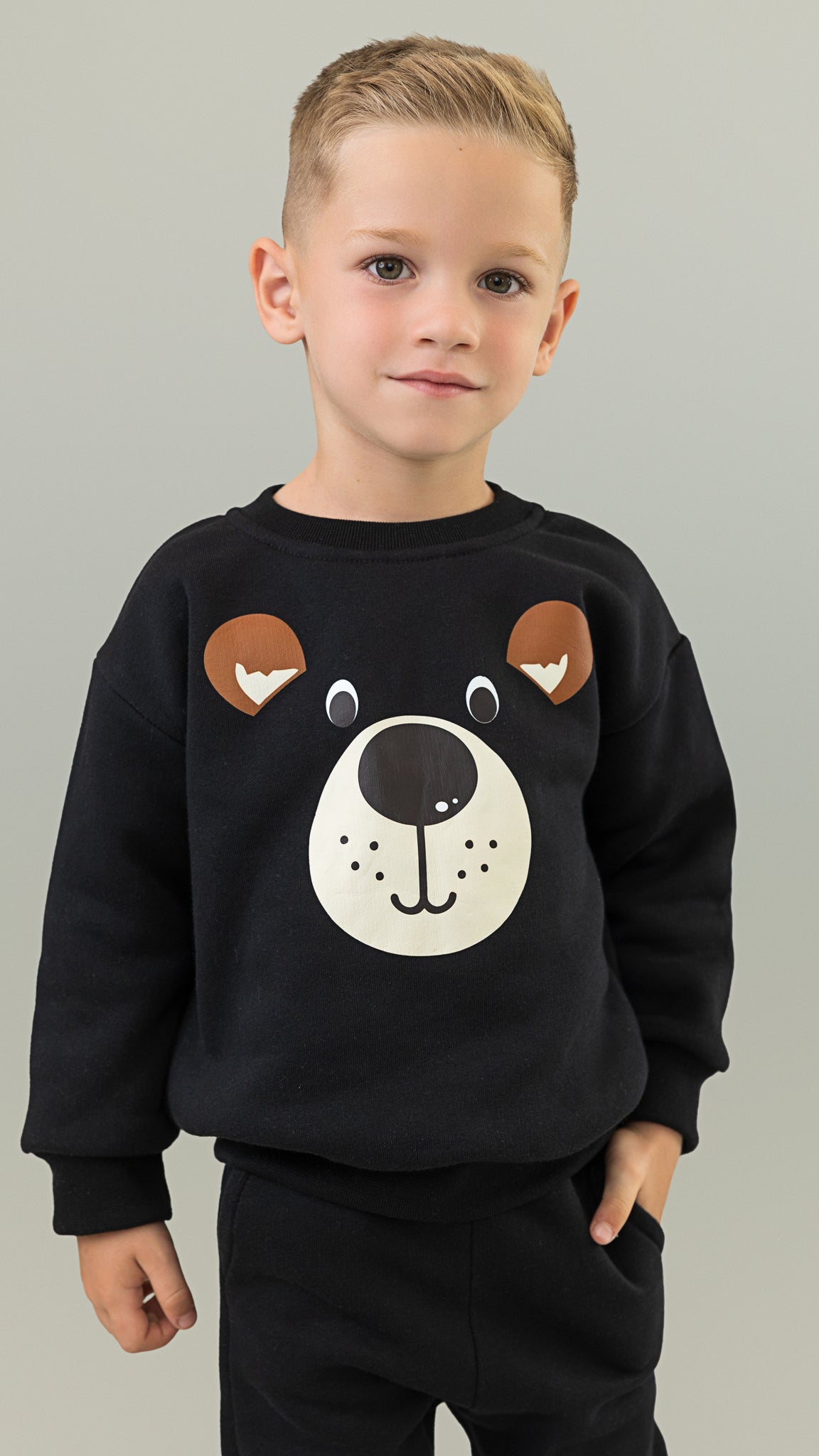 Trening baieti negru cu imprimeu - Benny Bear