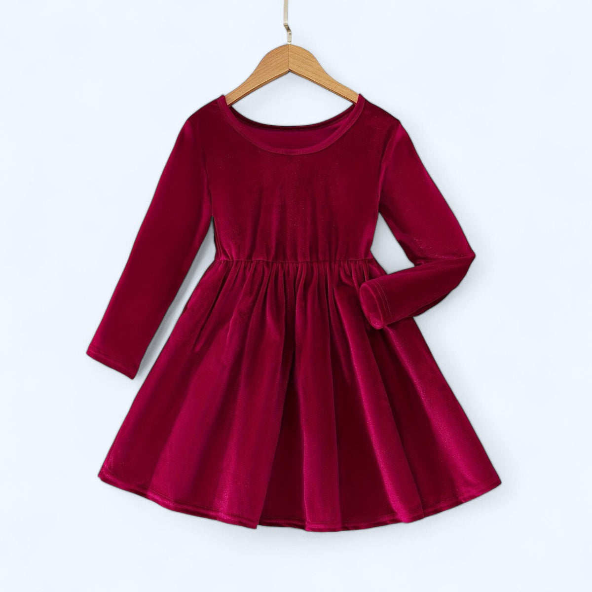 Rochie fete din catifea - Magenta