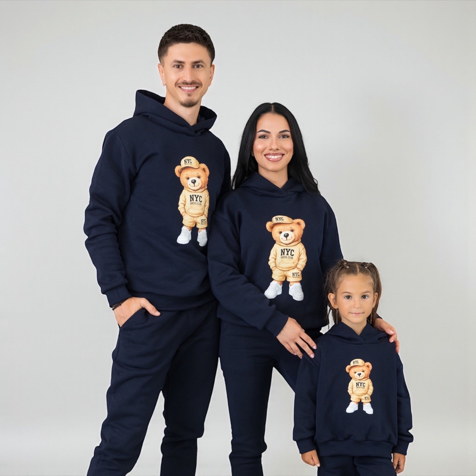 Set treninguri de familie bleumarin cu imprimeu – Leo Bear