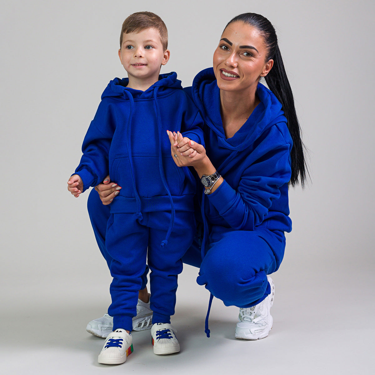 Set Treninguri Family – Albastru Royal cu detaliu snur supradimensionat