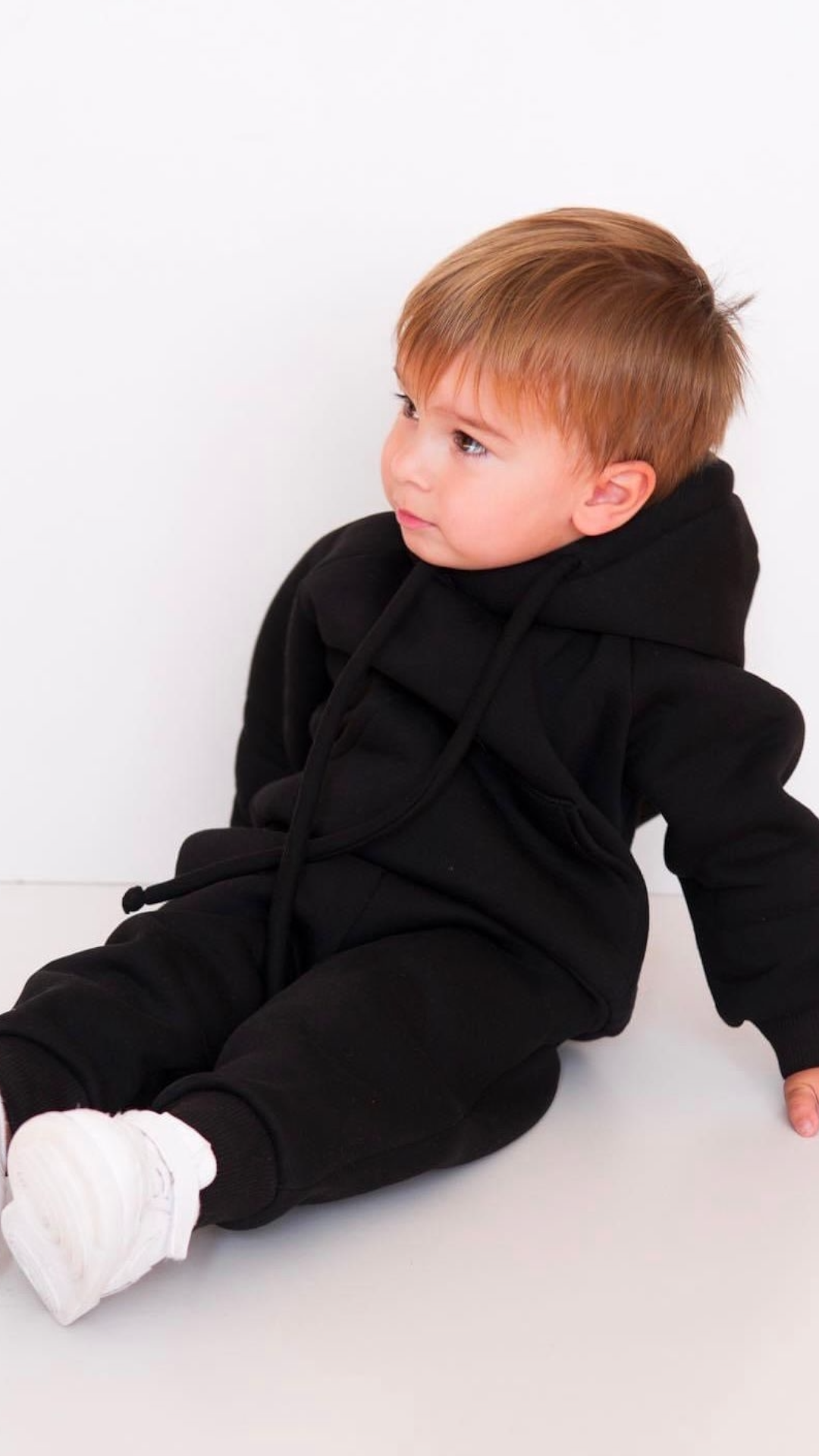 Trening baieti negru format din hanorac oversize si pantaloni jogger