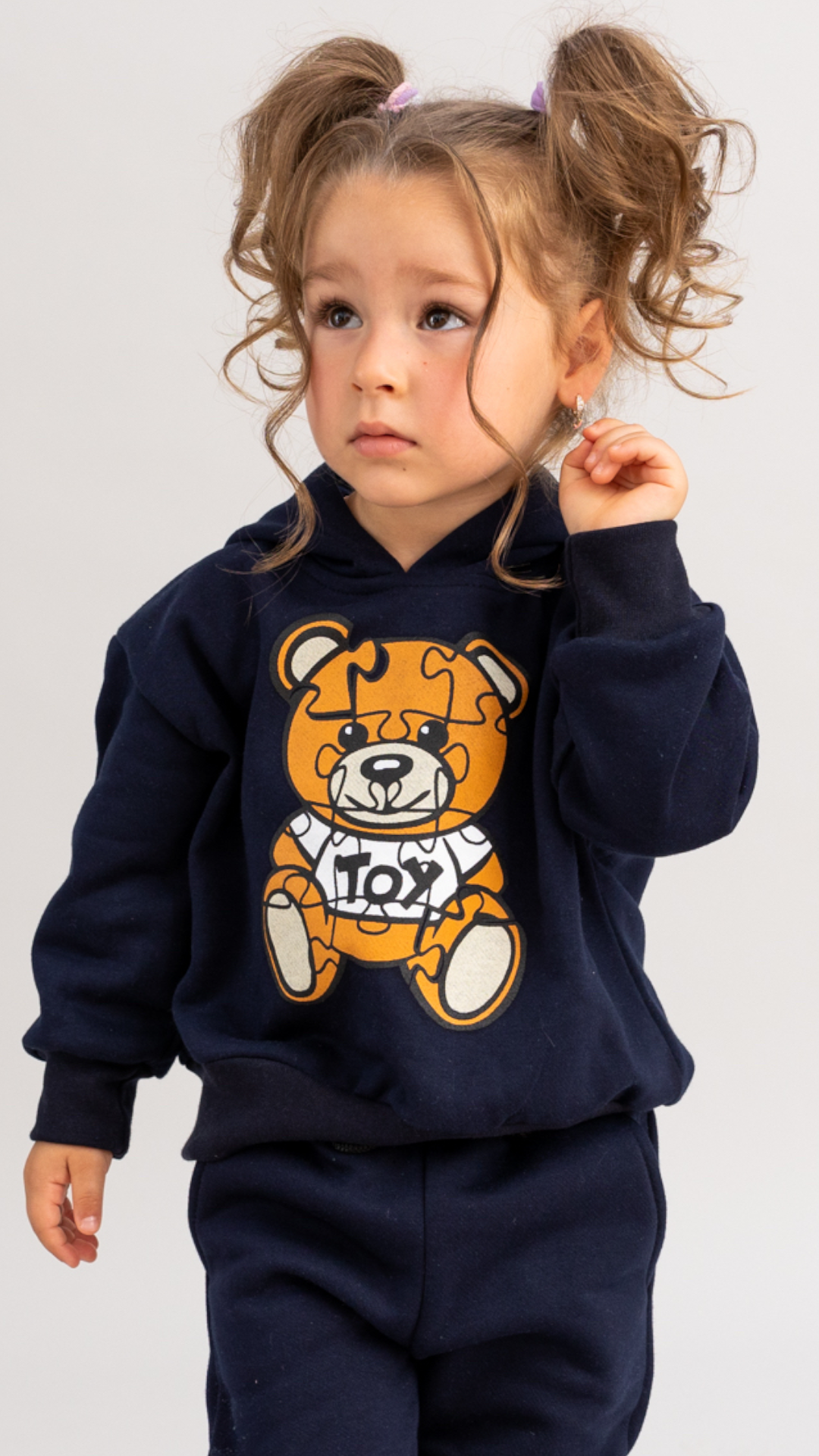 Trening copii bleumarin cu imprimeu - Puzzle Teddy Bear