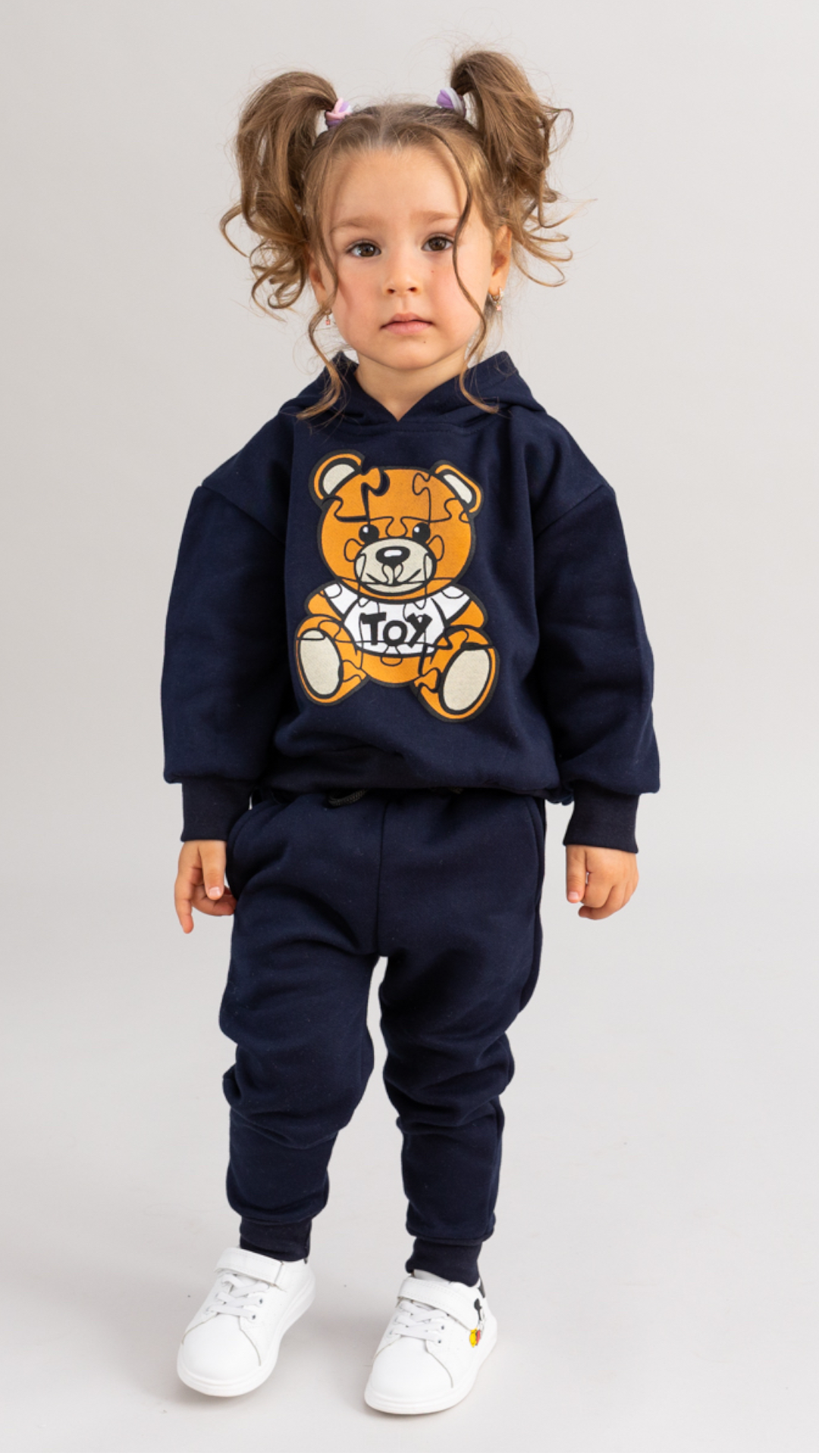 Trening copii bleumarin cu imprimeu - Puzzle Teddy Bear