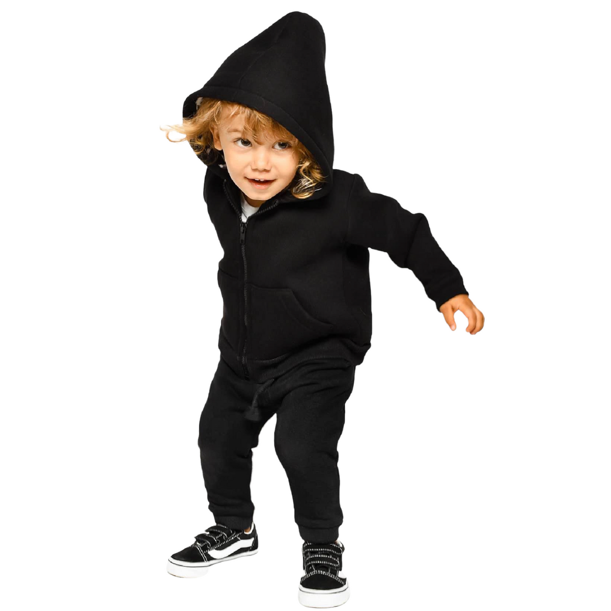 Trening 2 Piese Oversize cu fermoar – Clasic Black