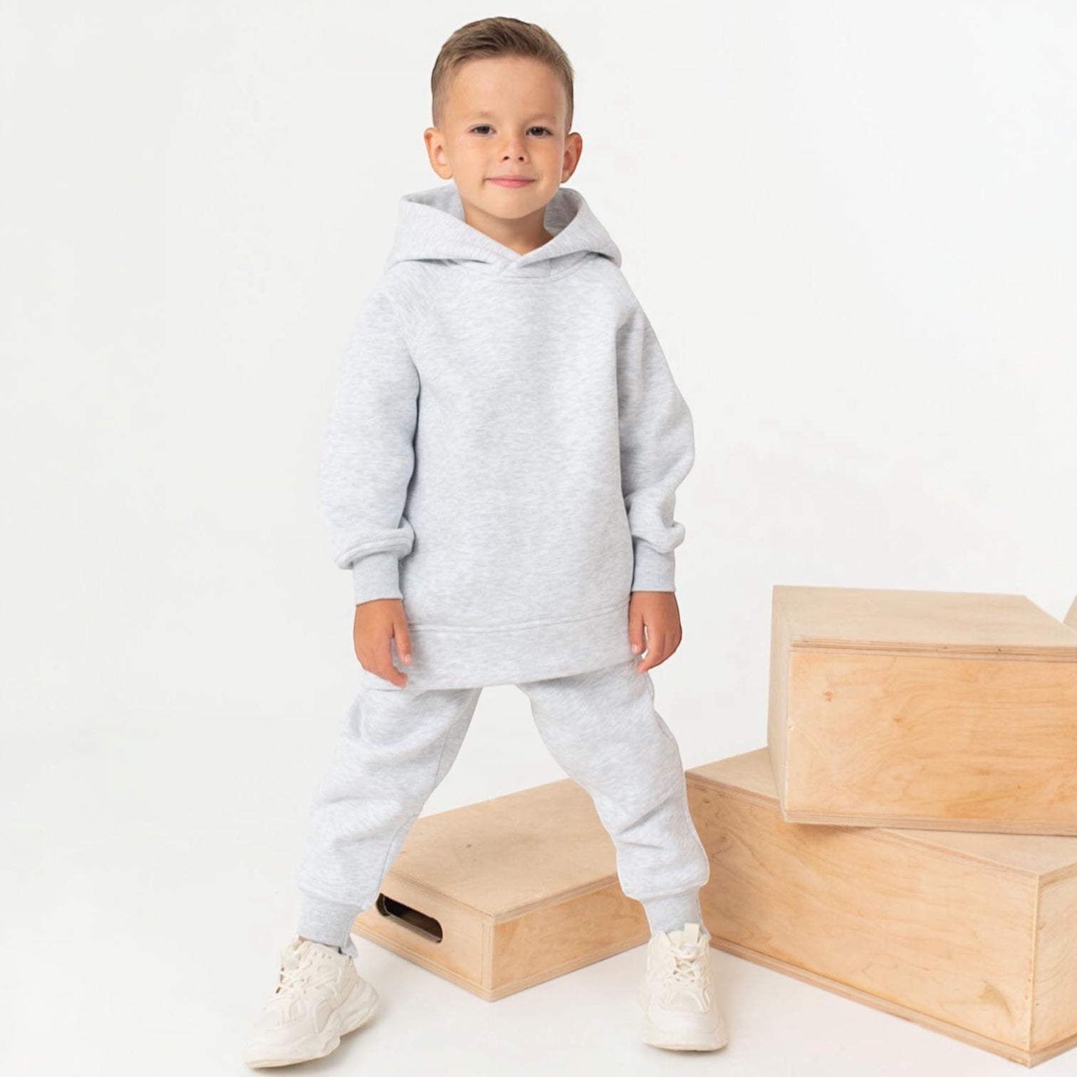 Trening copii gri melange oversize