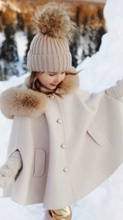Fes copii din tricot cu mot din blana naturala – Creamy