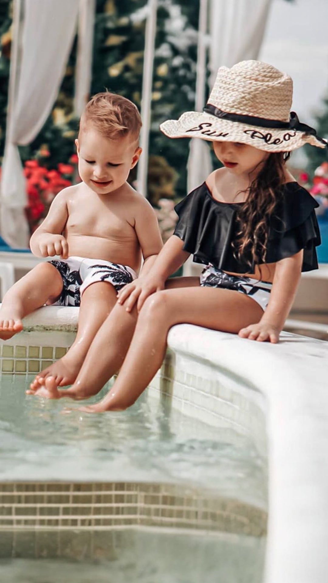 Set costume de baie de familie Palm Leaf