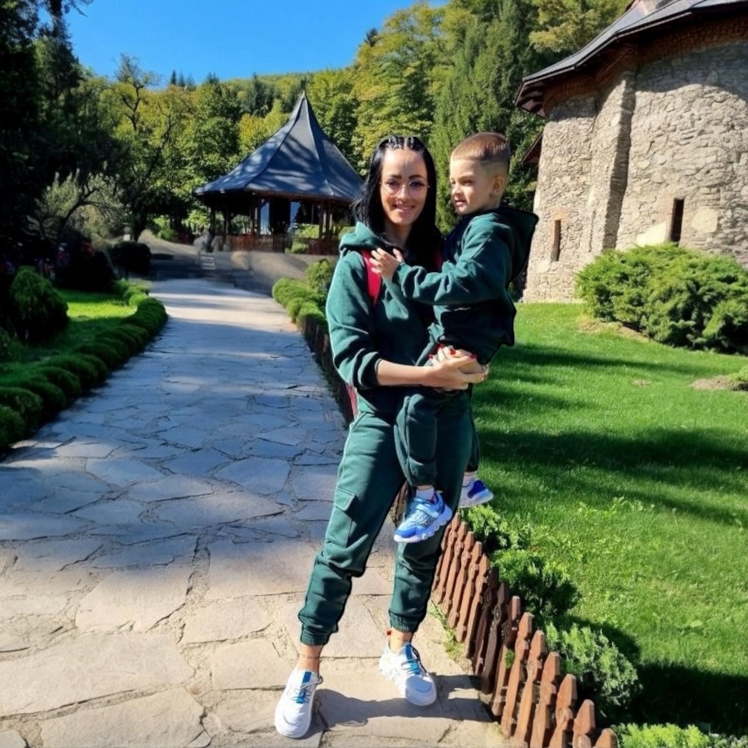 Set treninguri mama copil verde padure Joy