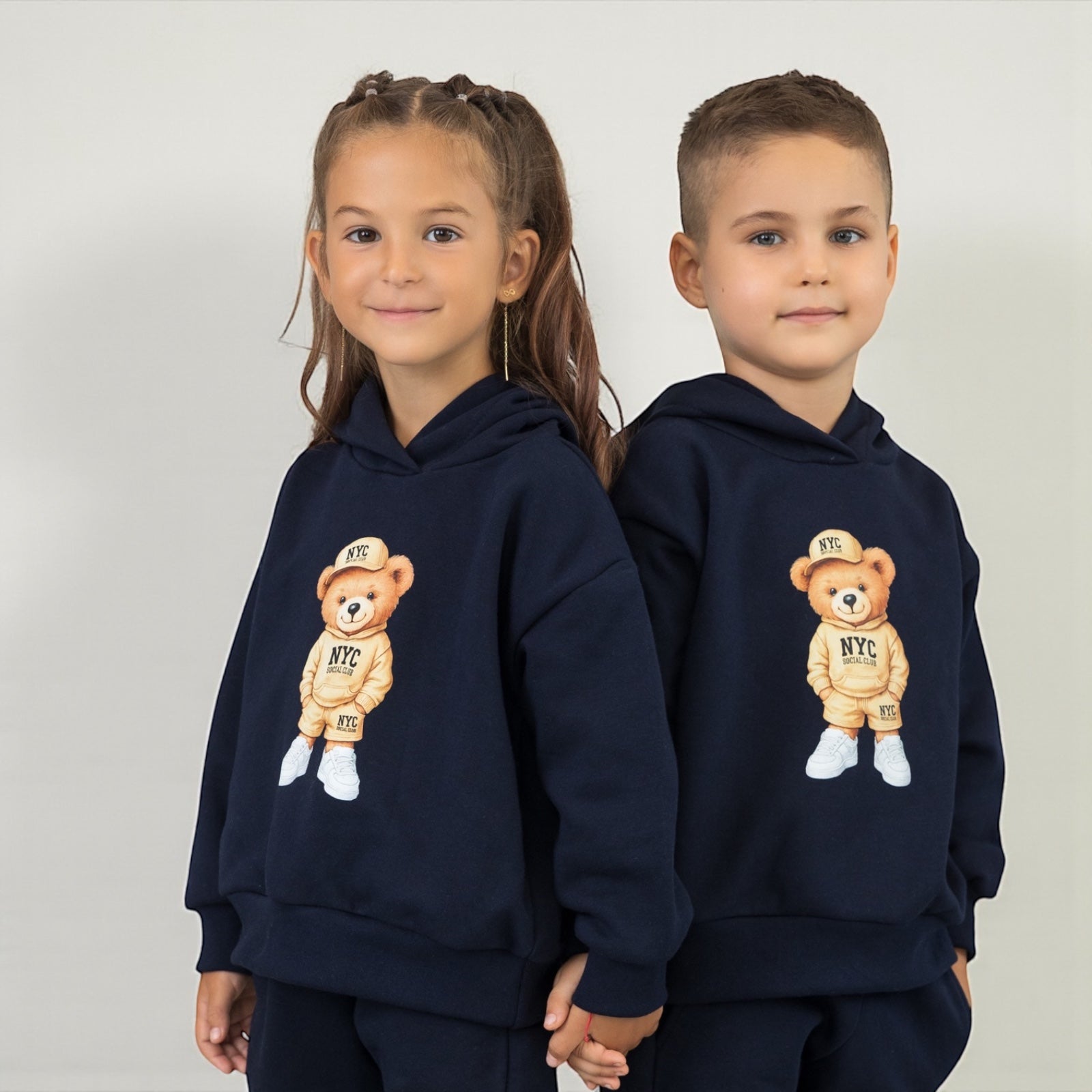Set treninguri de familie bleumarin cu imprimeu – Leo Bear