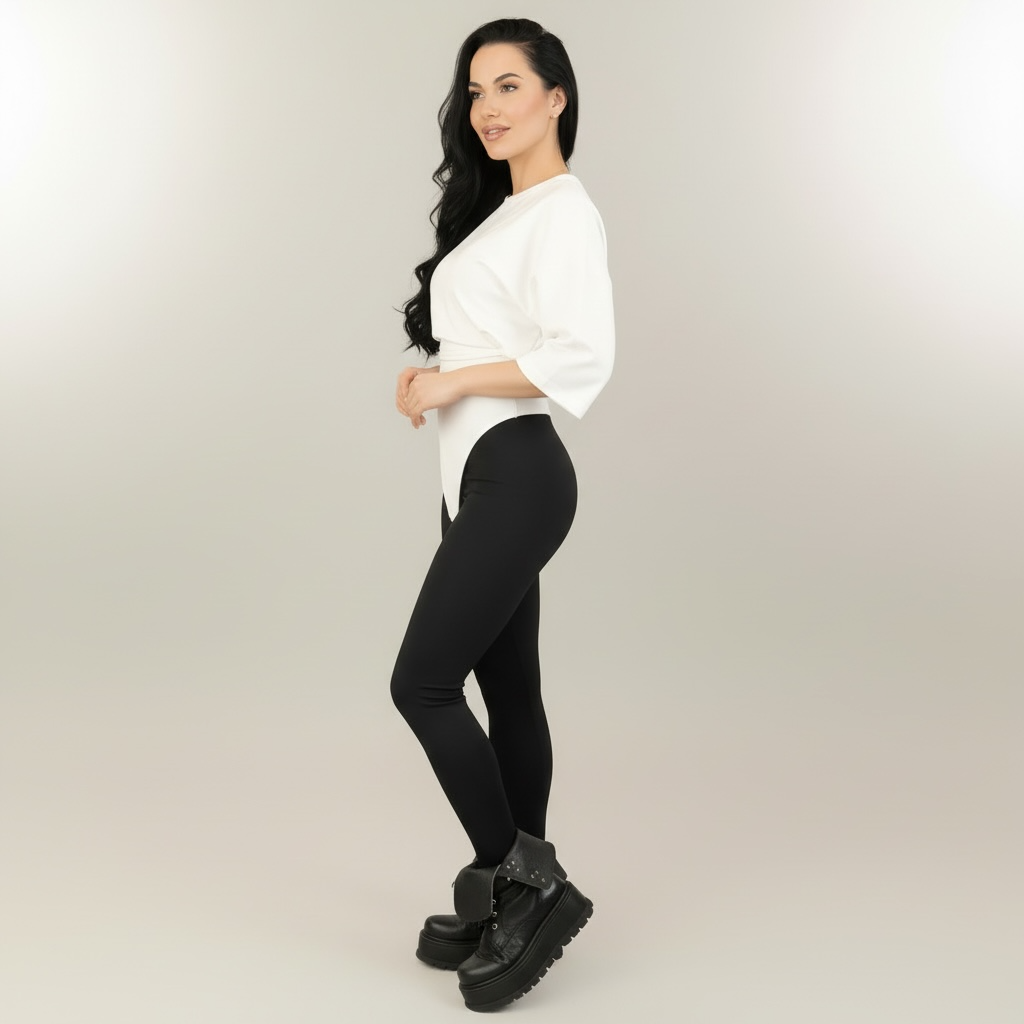 Tricou off white din bumbac premium cu corset