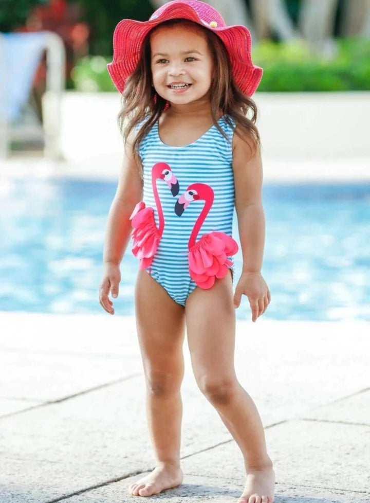 Costum de Baie Baby Girls Blue - Flamingo 3D