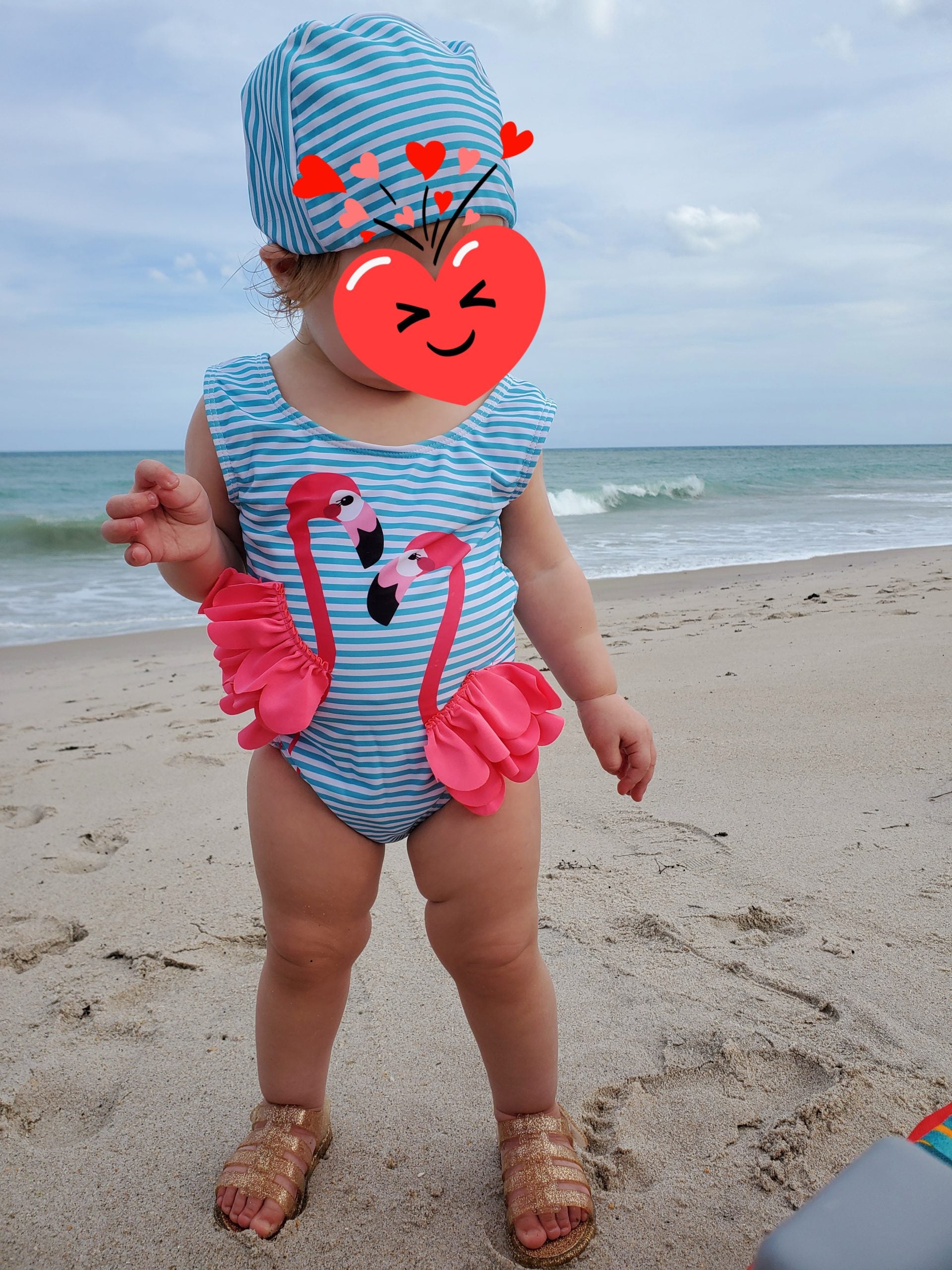 Costum de Baie Baby Girls Blue - Flamingo 3D