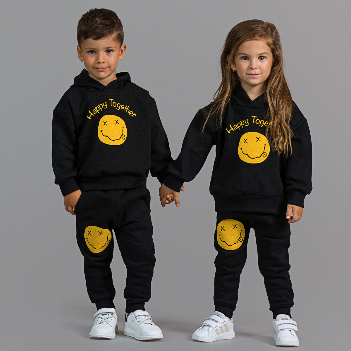 Trening baieti negru cu imprimeu smiley face
