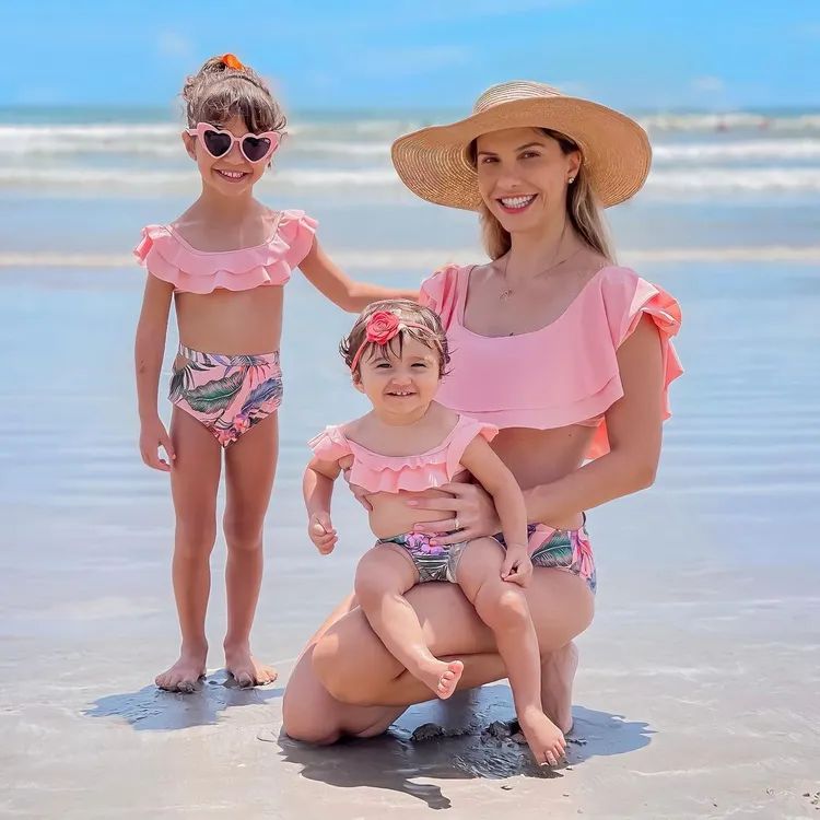 Set Costume de Baie Asortate de Familie - Summer Leaf