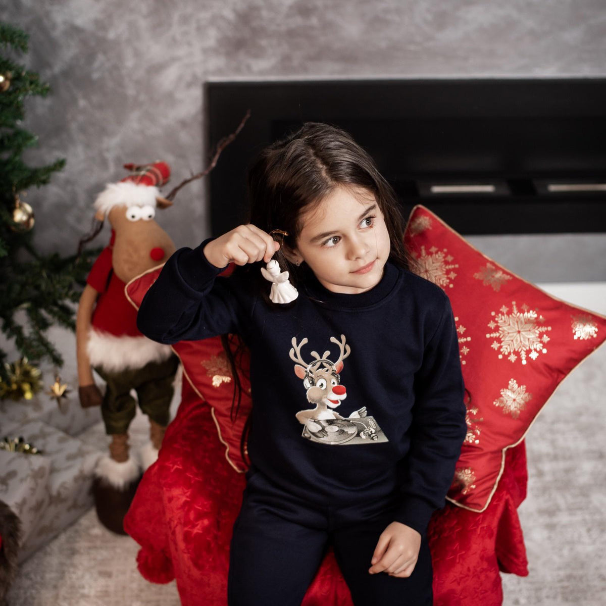 Set Treninguri de familie de Craciun – „Dj Rudolph” - Bleumarin